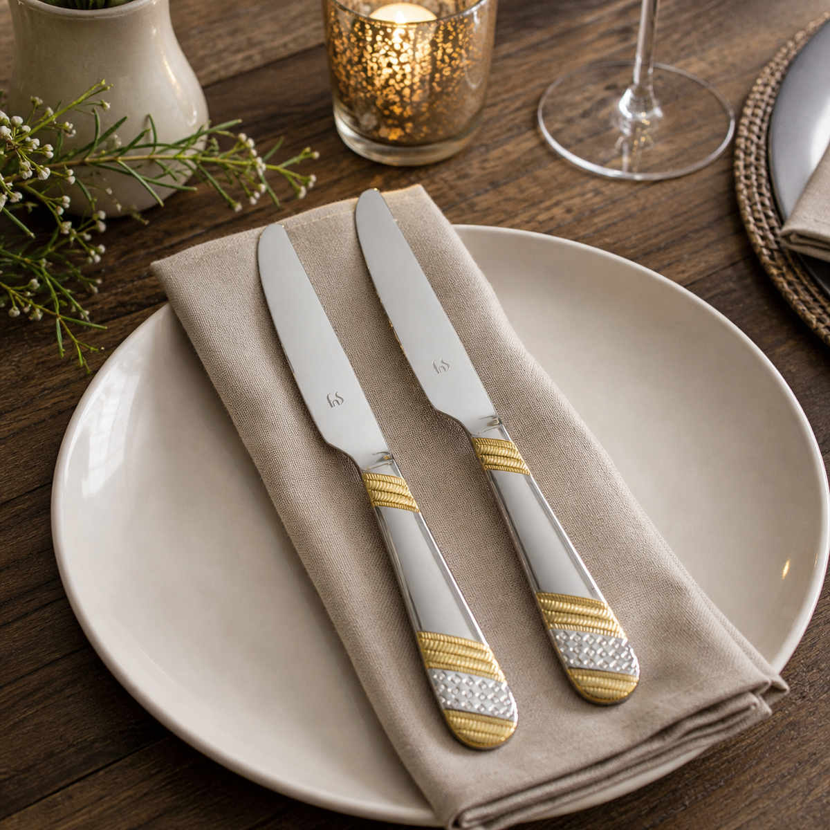 Gold Plated Dinner Knife
