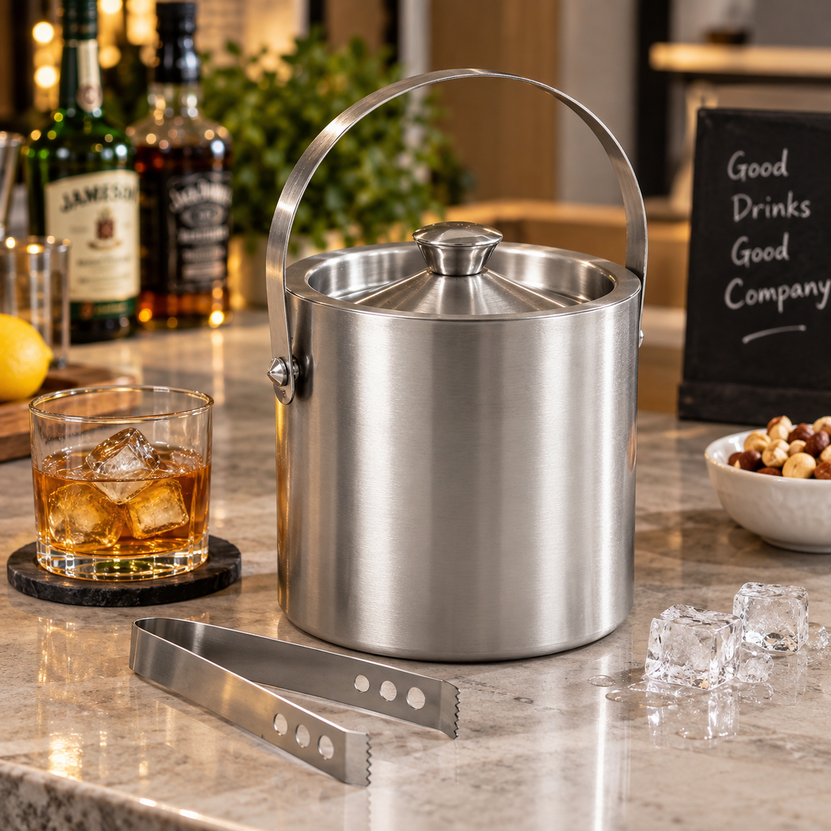 SS Ice Bucket With Lid