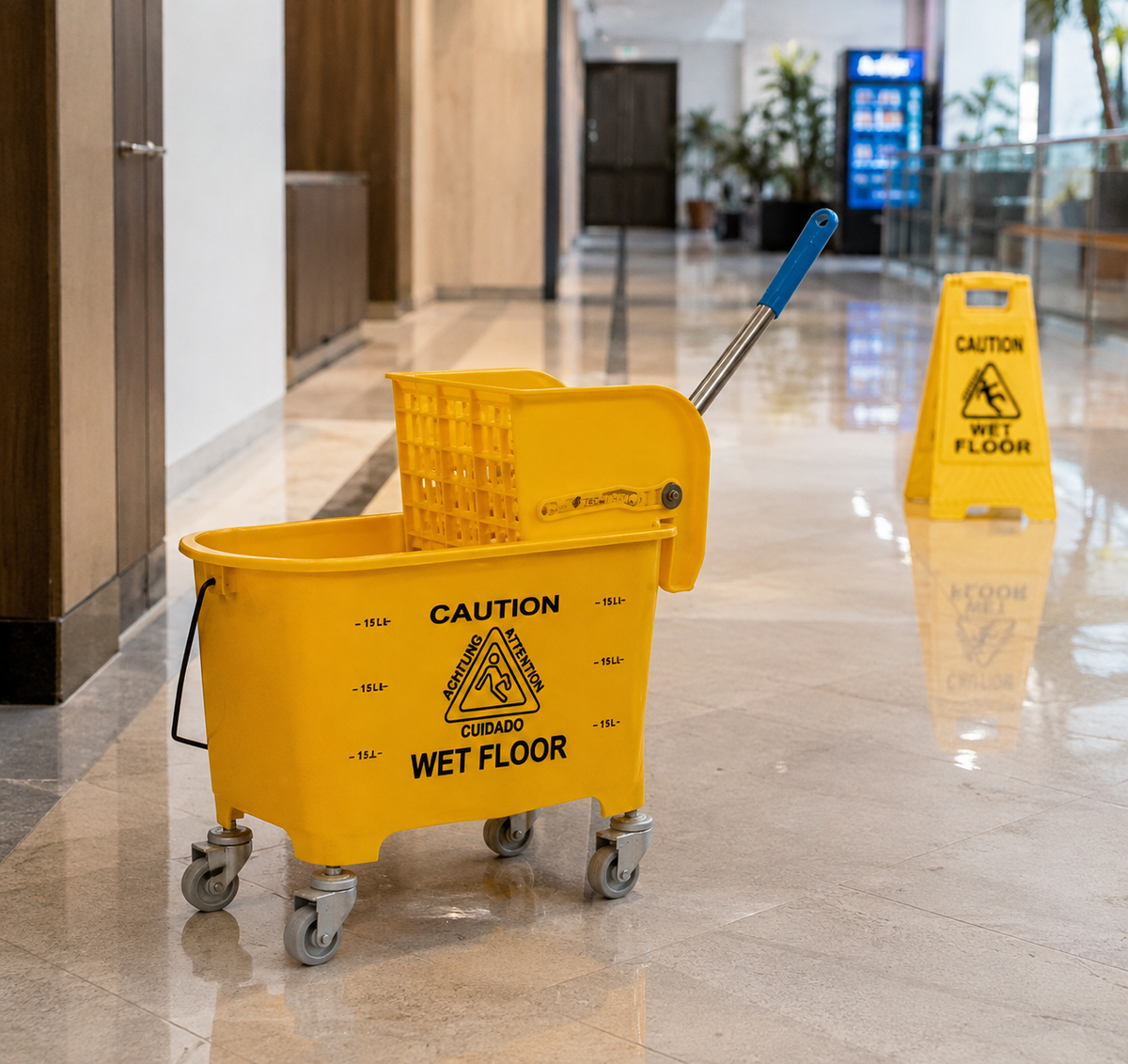 Single Bucket Trolley Yellow