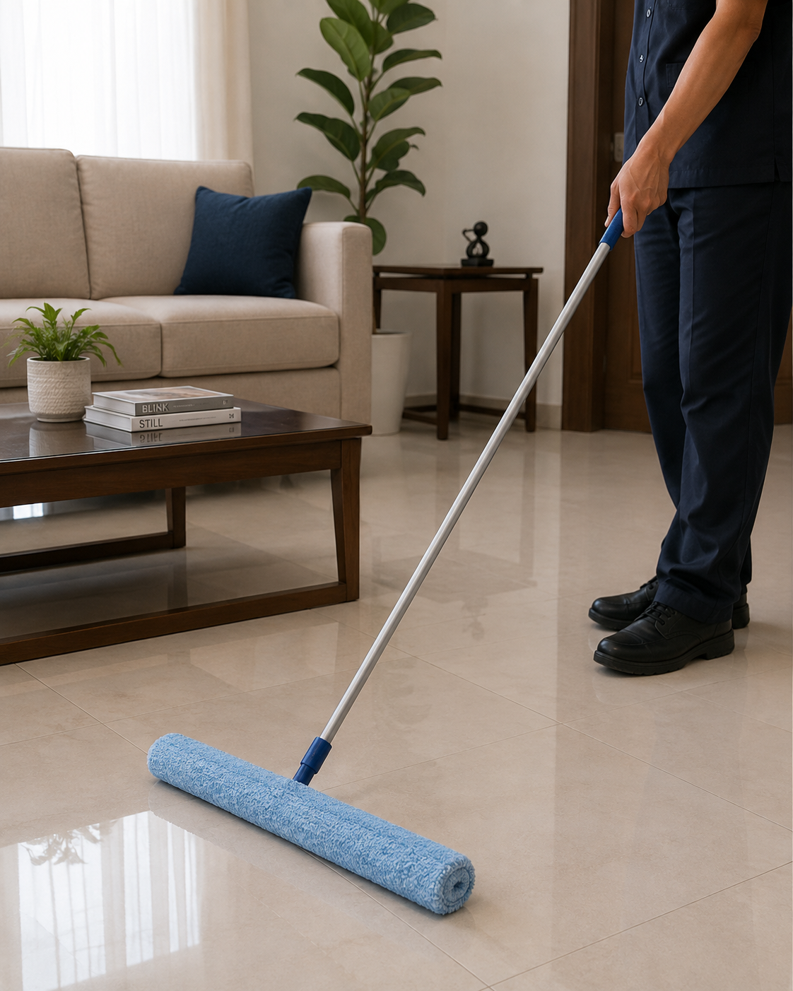 Flat Mop with Aluminium Handle