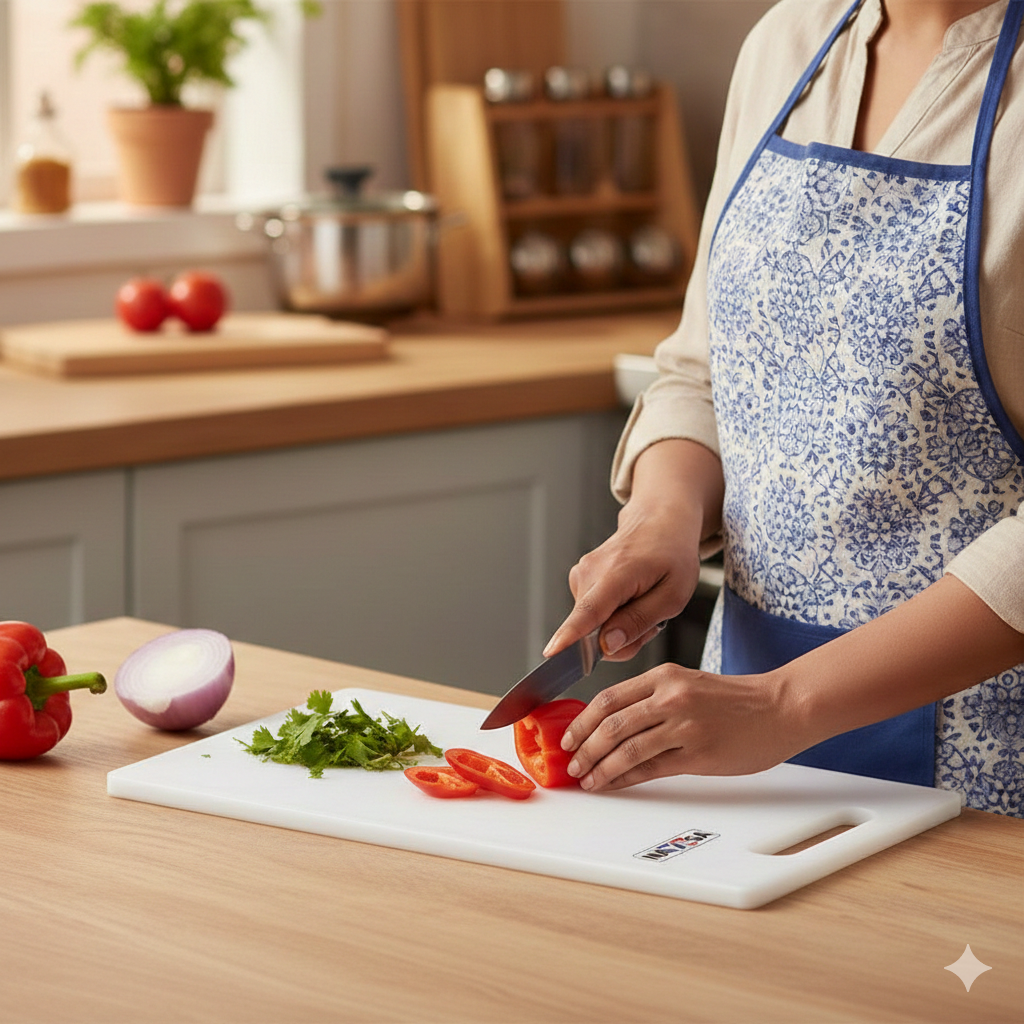 Nayasa Plastic White Chopping Board for Kitchen
