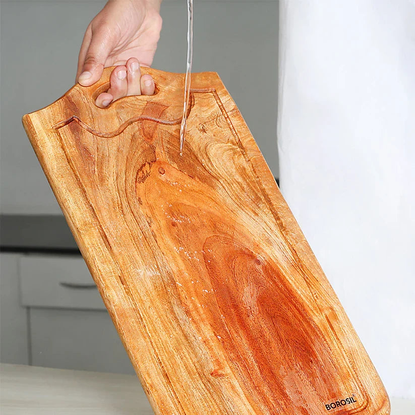 Borosil Dice Pro Neem Wood Chopping Board