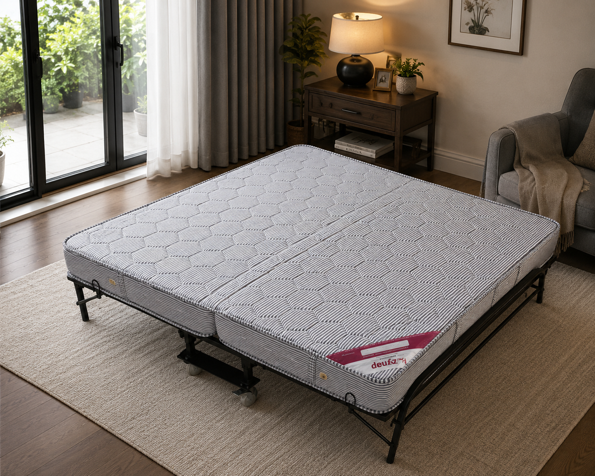 Foldable Spring Mattress With Bed Frame