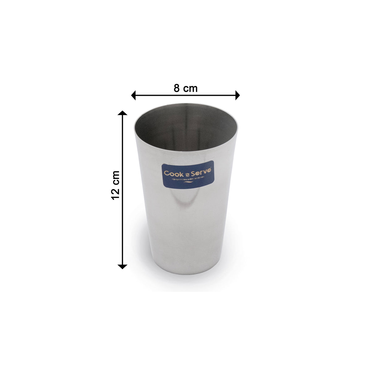 Cook N Serve Stainless Steel Plain for serving Water/Juice Glass(Set of 6)