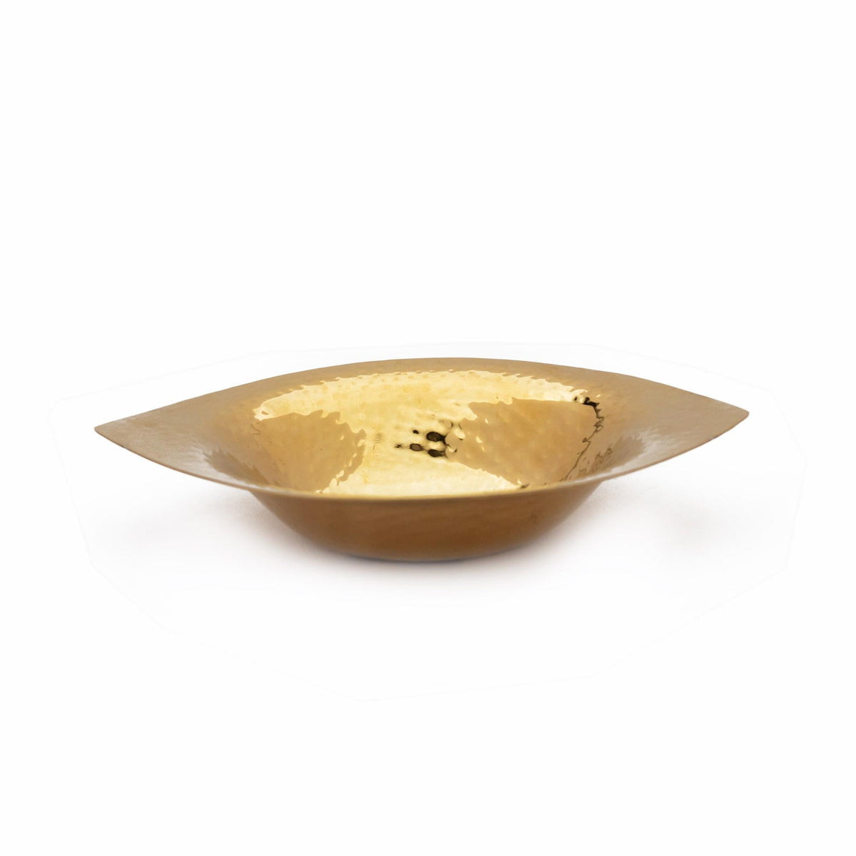 Hammered Design Oval dish with gold colour finish for serving (Set of 6)