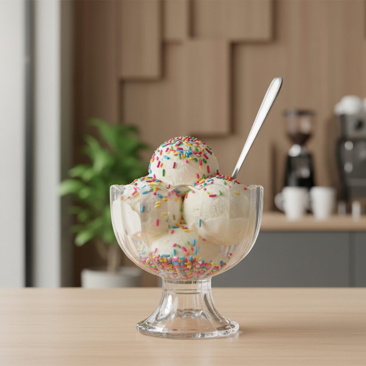 Plastic Unbreakable Fancy Desert Ice-Cream/Sundae Cup (Set of 6)