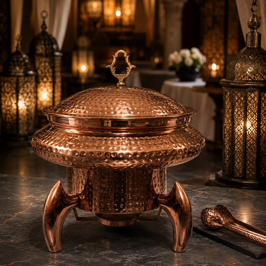Brass Hammered Designed Chafing Dish