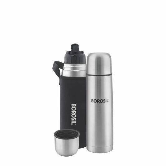 Borosil Hydra Thermo Stainless Steel Water Bottle, Double Wall Vacuum Insulated Flask