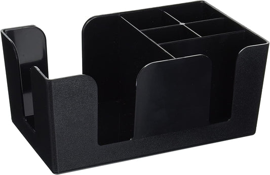 Heavy Duty Plastic Bar Caddy Organiser Compartment Holder with 6 Compartments for Ideal Use in Bars,Cafes,Pubs,Hotels And Restaurants