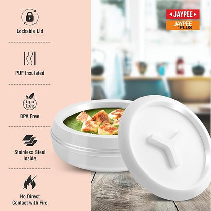 Jaypee Palazzo Inner Stainless Steel  Casserole Set Of 3,Lockable Lid,BPA Free,Rust Free Casserole for Roti