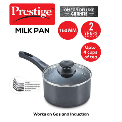 Prestige Omega Deluxe Granite Non Stick Milk Pan with Lid