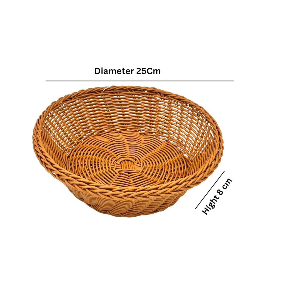 Woven Plastic Round Serving Basket for  Snacks,Chapati,Bakery Items & More
