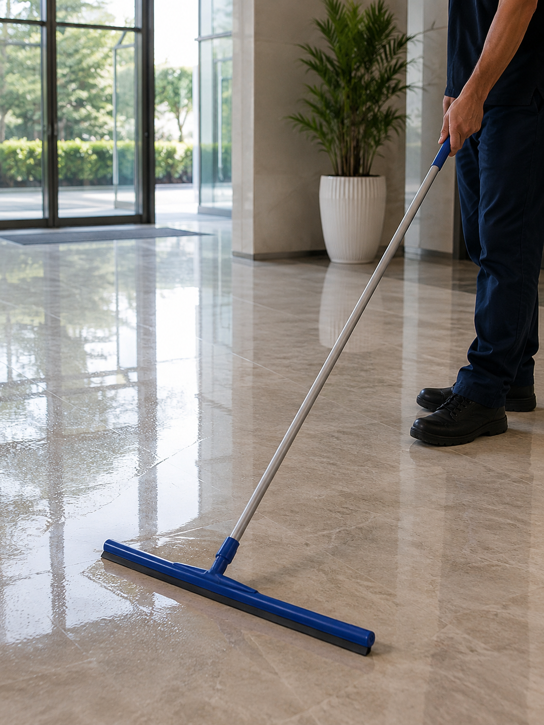 Floor Squeegee with Mop Handle