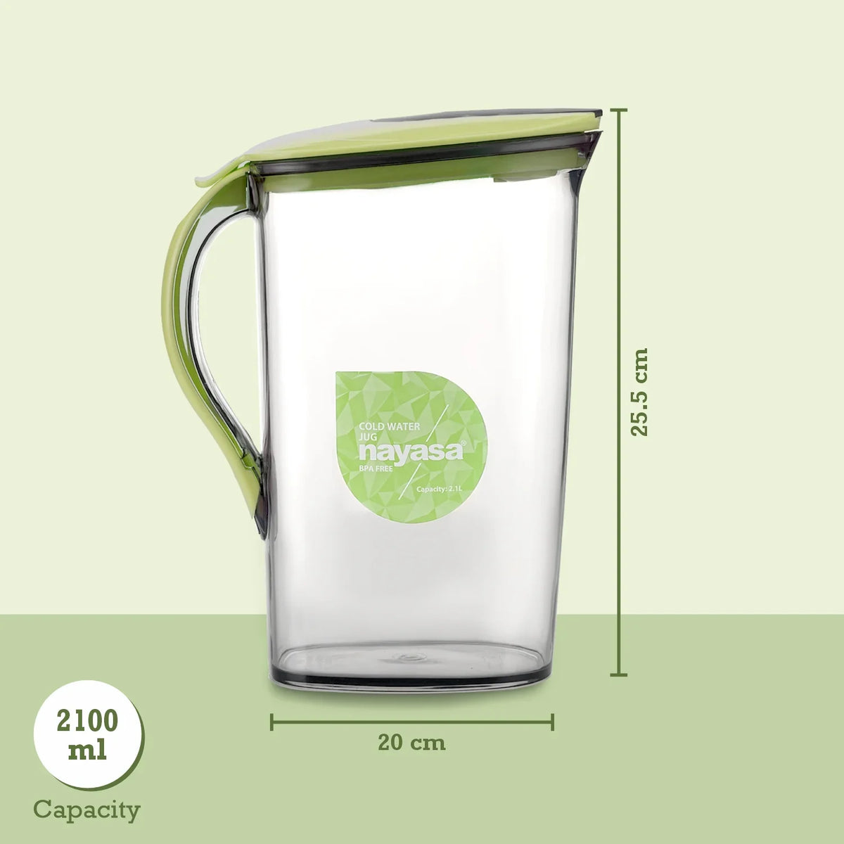 Nayasa Icon Jug,Leakproof & Sturdy Handle for Cold Water,Milk & Juice Storage