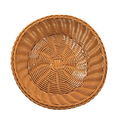 Woven Plastic Round Serving Basket for  Snacks,Chapati,Bakery Items & More