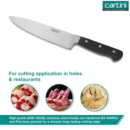 Godrej Cartini Chef Knife for Kitchen ,Catering and Hospitality,for Slicing and Dicing Meat,Vegetables and Fruits