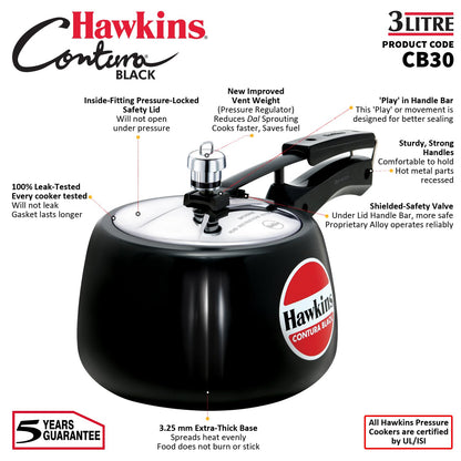 Hawkins Contura Black Pressure Cooker