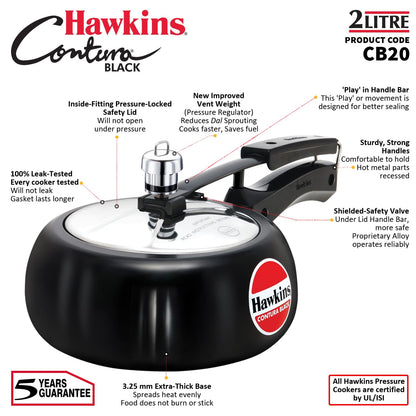 Hawkins Contura Black Pressure Cooker