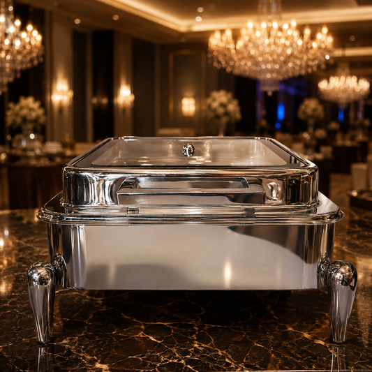 Stainless Steel Hydraulic Full Glass Top Chafing Dish