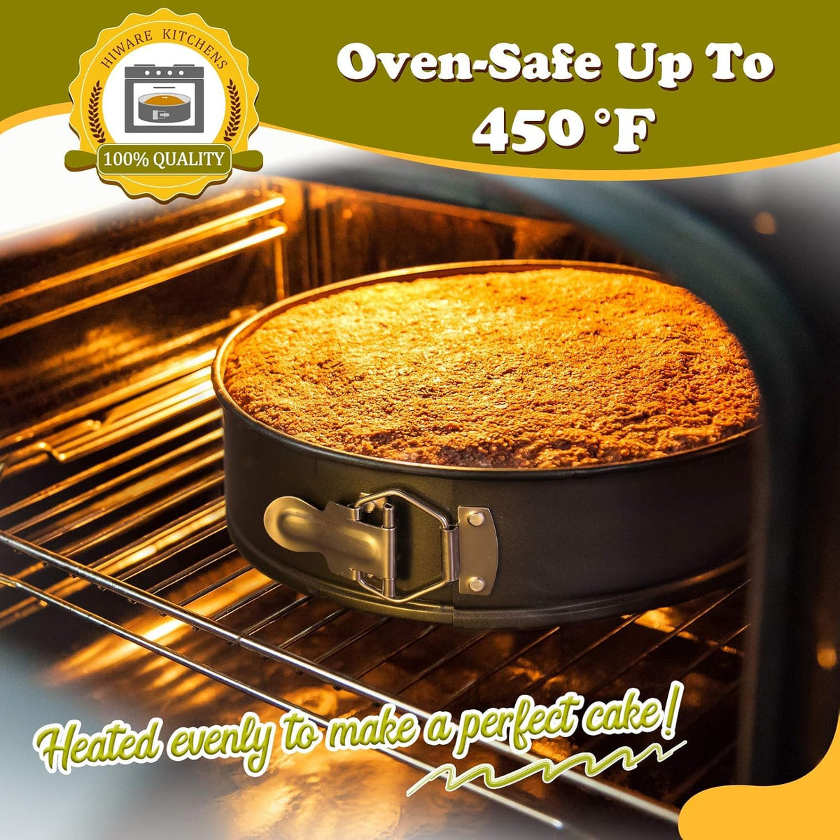 Steel Springform Pan Set: 3 Non-stick Round Cake Pans (6", 8", 10") with 150 Parchment Paper Liners.