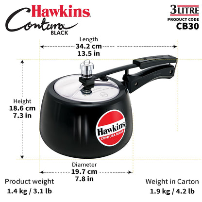 Hawkins Contura Black Pressure Cooker