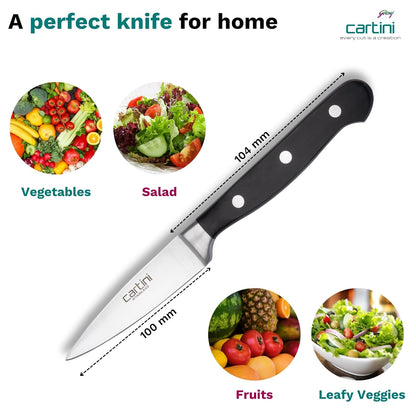 Godrej Cartini Paring Knife for Kitchen,Catering and Hospitality,for Slicing,Chopping Leafy Vegetables & Fruits