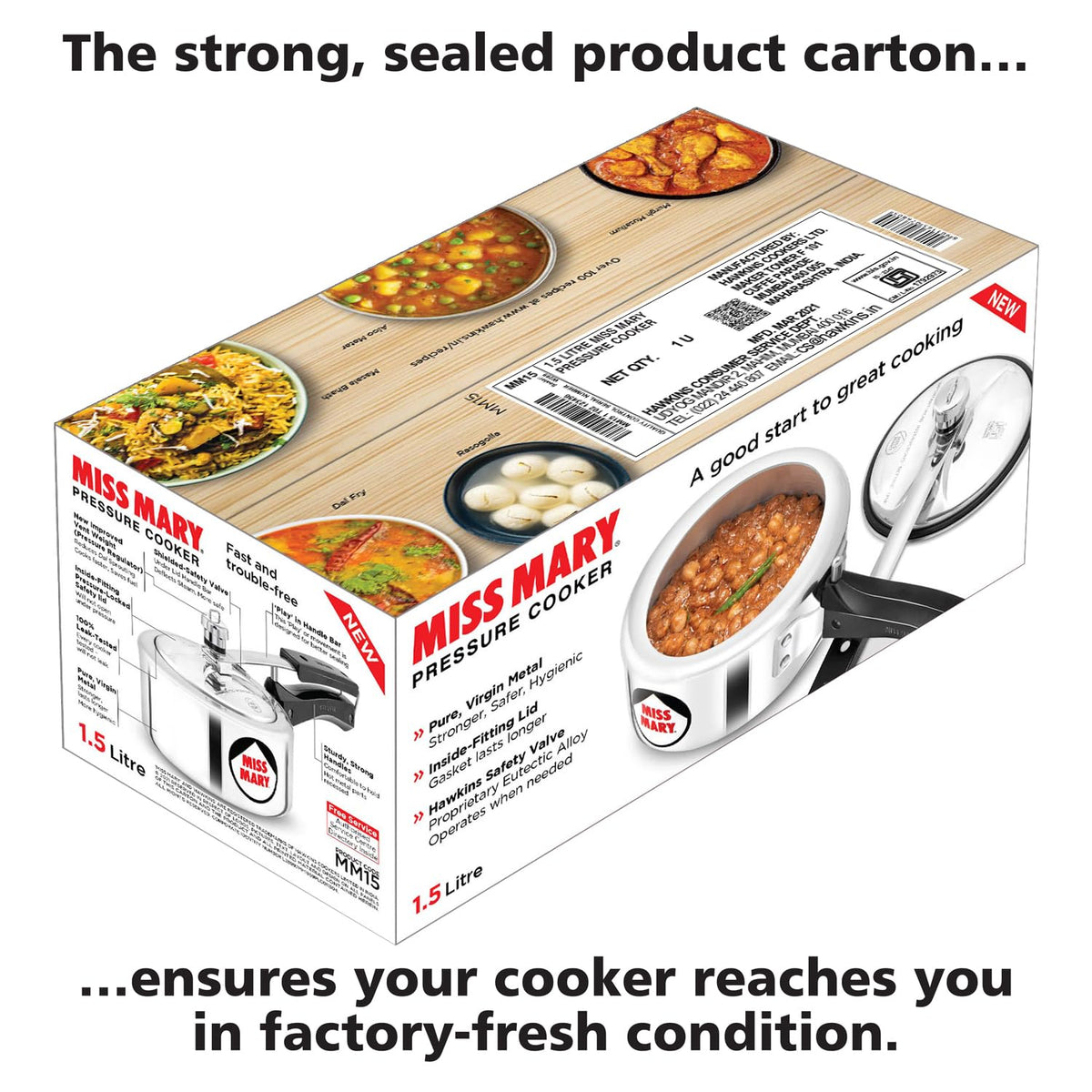 Hawkins Miss Mary Pressure Cooker, Inner Lid Cooker