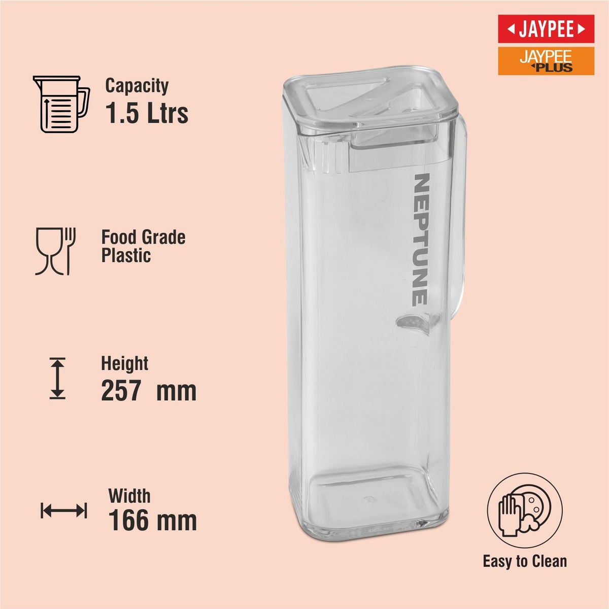 Jaypee Plastic Transparent Jug for Storing Cold Water,Milk & Juice