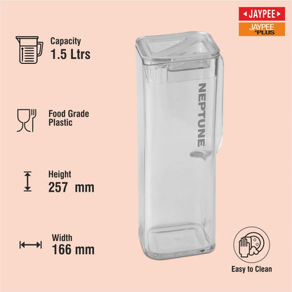 Jaypee Plastic Transparent Jug for Storing Cold Water,Milk & Juice