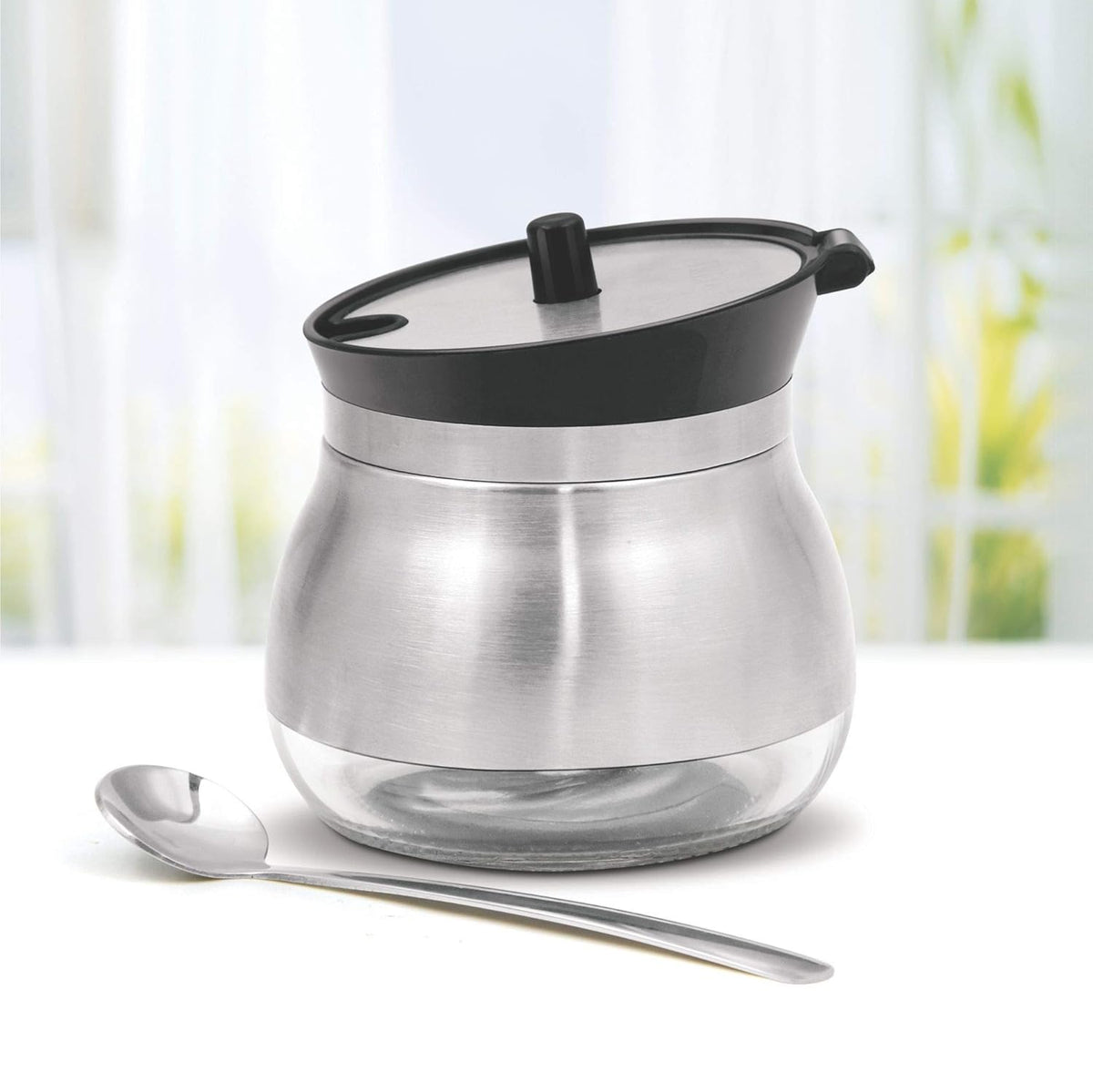 Treo By Milton Ghee Dani Stainless Steel Ghee and Oil Pot,Storage Container with Spoon