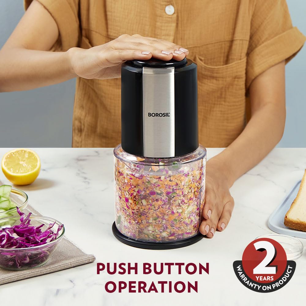 Borosil Chef Delite 300 Watts Electric  Chopper For Kitchen,Vegetable Chopper,Cutter,Chop,Mince,Dice