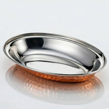 Oval Dish Steel Copper