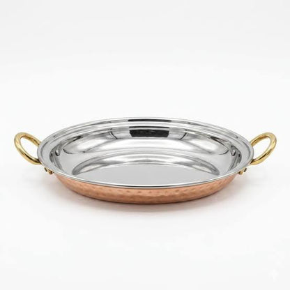 Oval Dish Steel Copper With Handle