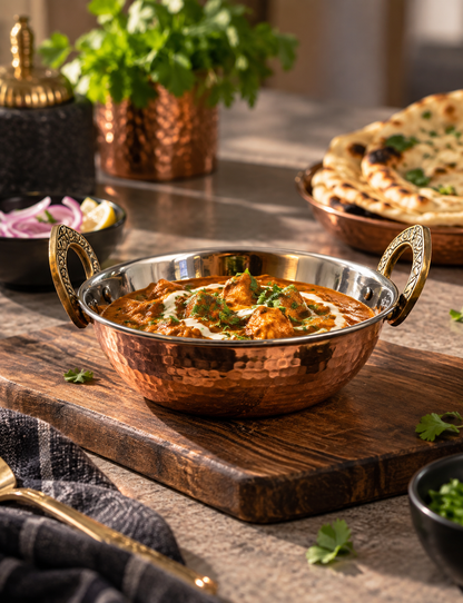 Kadhai Steel Copper Hammered