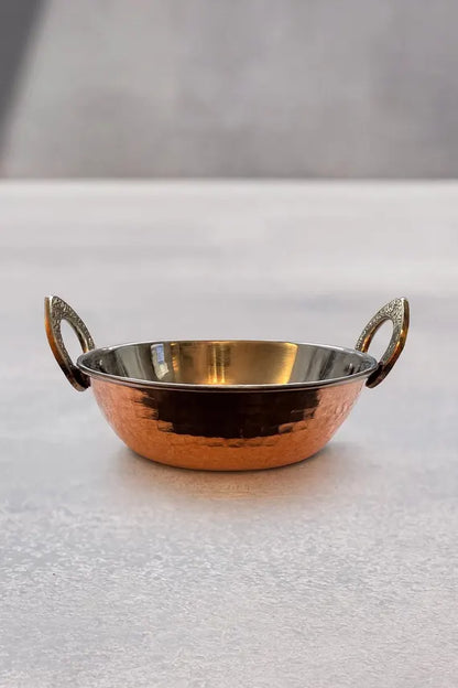 Kadhai Steel Copper Hammered