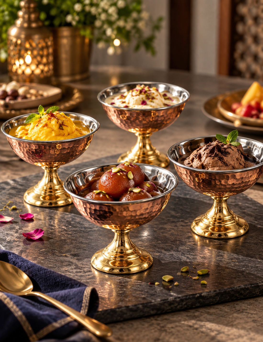 Copper Steel Ice Cream Cups