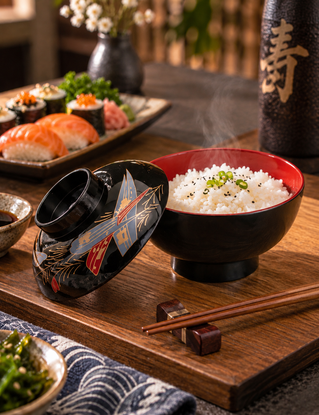 Rice Bowl With Lid (Melamine)