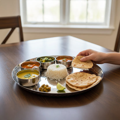 Stainless Steel Hammered Texture for Lunch/Dinner (Set of 6)
