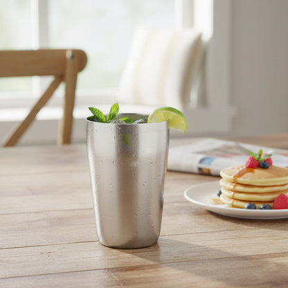Stainless Steel Mirror Finish Glass for serving cold refreshment drinks (Set of 6)