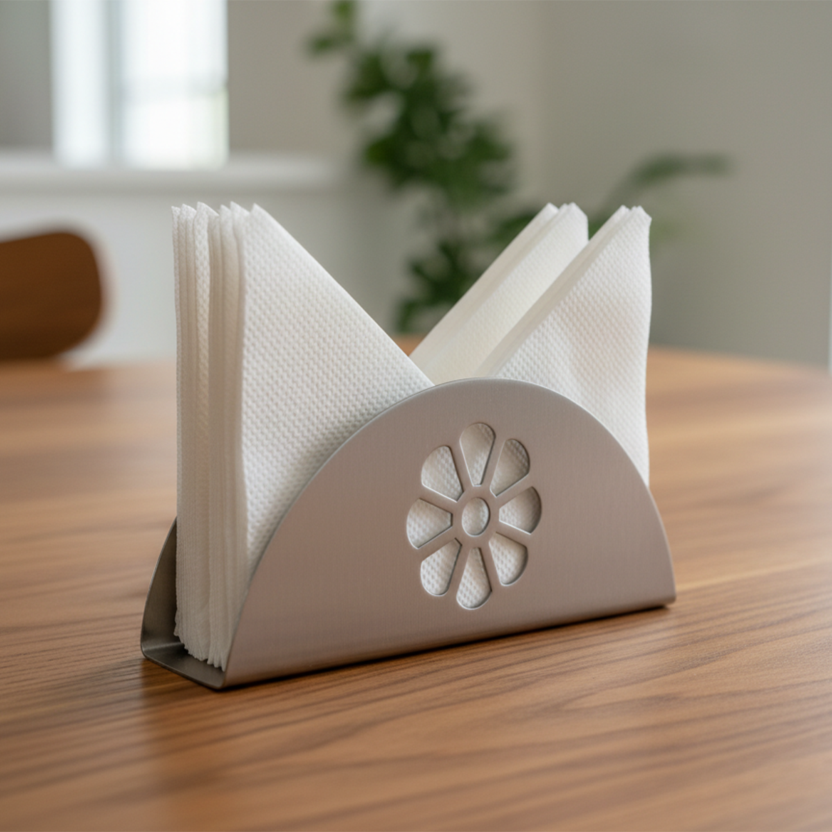 Stainless Steel  Flower Designed Napkin Holder/Tissue Paper Holder for Dining Table,Restaurant,Office and Desk (Set of 2)