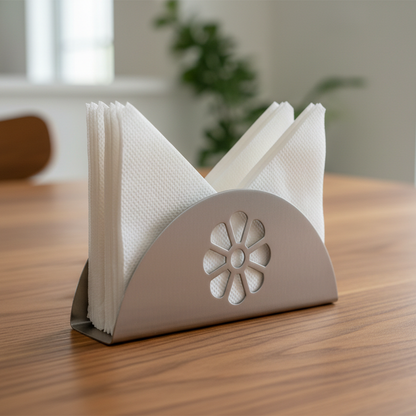 Stainless Steel  Flower Designed Napkin Holder/Tissue Paper Holder for Dining Table,Restaurant,Office and Desk (Set of 2)