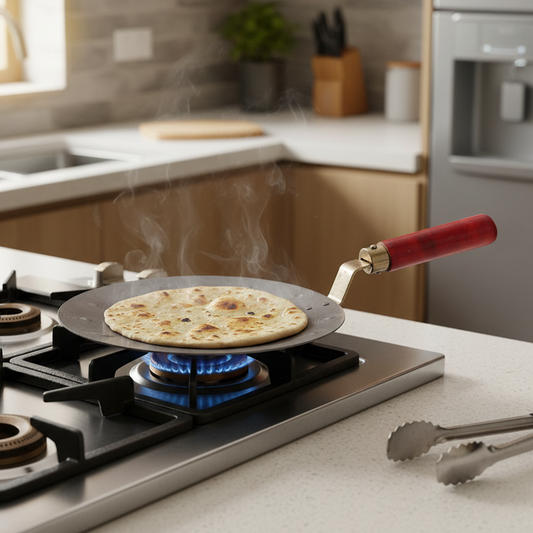 Iron Tawa with Wooden Handle for Roti,Paratha,Omelette