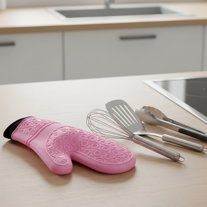 Ultra Heat Resistant Oven Mitt with Thick Cotton Liner-extra Long Slip Resistant Pot Holders