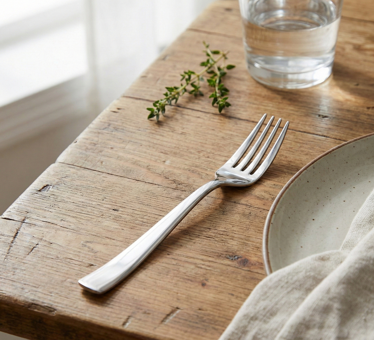 Stainless Steel  Mirror Polished Desert Fork set of 12