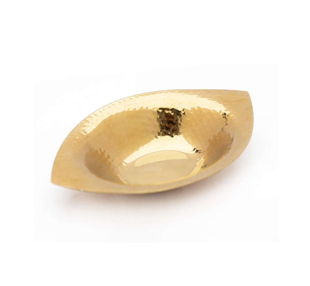 Hammered Design Oval dish with gold colour finish for serving  (Set of 6)