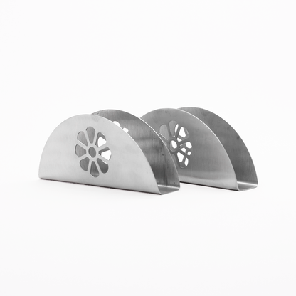 Stainless Steel  Flower Designed Napkin Holder/Tissue Paper Holder for Dining Table,Restaurant,Office and Desk (Set of 2)