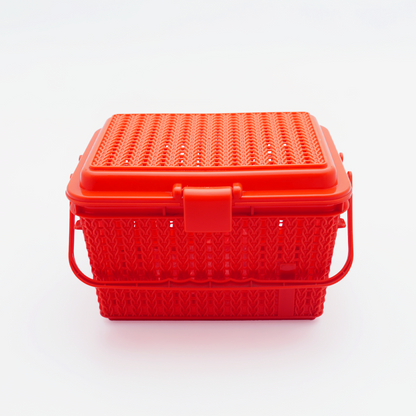 Picnic Basket Small with Lid and Handle, Ideal for Food Storage while travelling