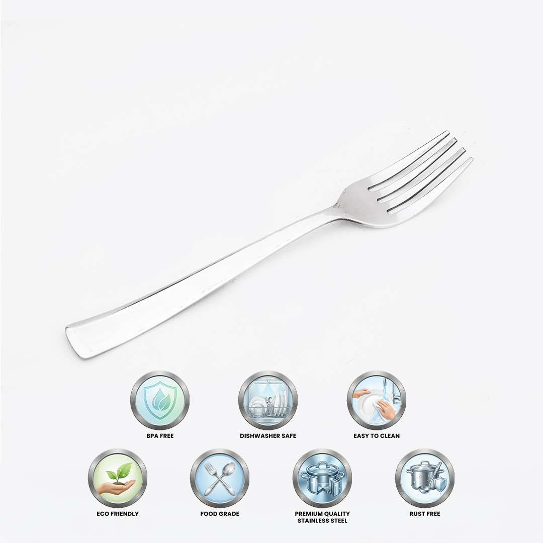 Stainless Steel  Mirror Polished Desert Fork set of 12