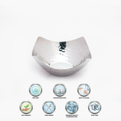 Stainless Steel Hammered Vati/Katori for serving (Set of 6)