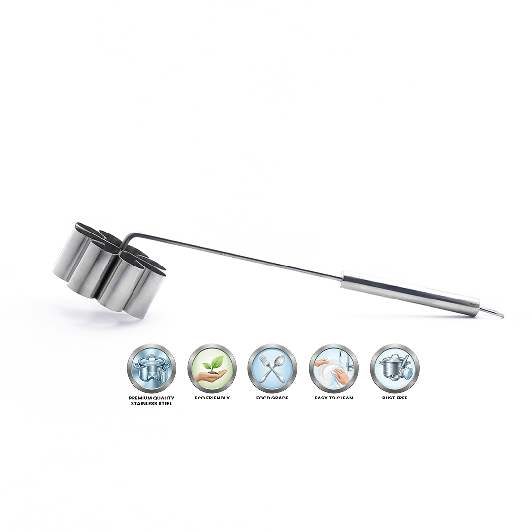 Stainless Steel Rose Cookie Maker with Long Handle